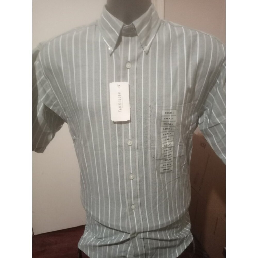 NEW Van Heusen Wrinkle Free Oxford Dress Shirt 14-14.5 (Small S) Short Sleeve